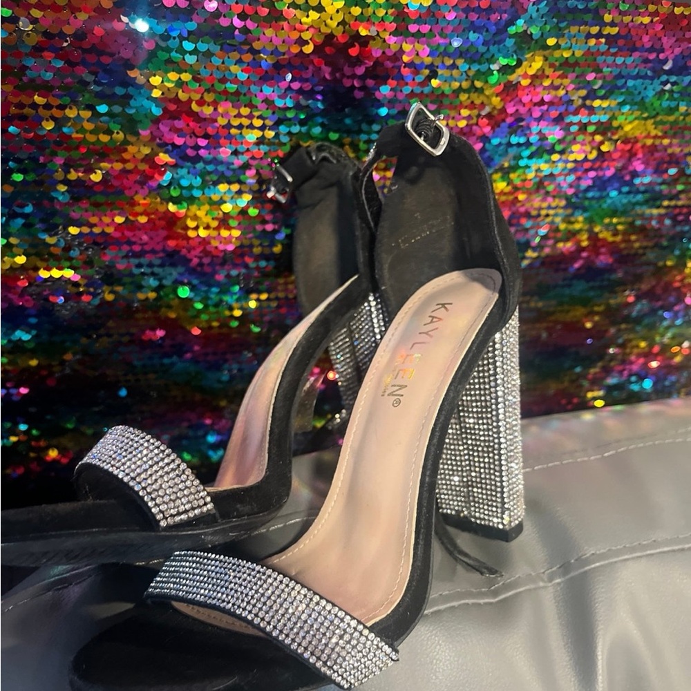 Black and Silver Women's Heels size 7